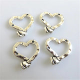 10pcs Heart Shaped Charm Pandant for Jewelry Making DIY