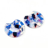 Tortoise Shell Earring Charm, Acrylic Beads, Circle Cutout Earrings Parts