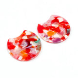 Tortoise Shell Earring Charm, Acrylic Beads, Circle Cutout Earrings Parts