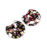 Tortoise Shell Earring Charm, Acrylic Beads, Circle Cutout Earrings Parts