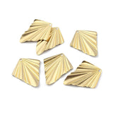Raw Brass Pleated Leaves Charms Metal Leaf Charms Pendant for DIY Earrings