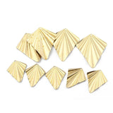 Raw Brass Pleated Leaves Charms Metal Leaf Charms Pendant for DIY Earrings
