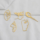 10pcs Brass Punk Human Face Abstract Statement Pendant for DIY Jewelry Making
