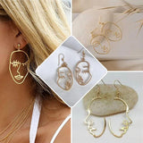 10pcs Brass Punk Human Face Abstract Statement Pendant for DIY Jewelry Making
