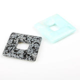 2pcs Natural Stone Square Center Hole Pendant Star Jewelry Making DIY