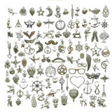 Mixed Tibetan Silver Metal Charms Pendants DIY for Necklace Bracelet 100 PCS