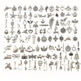 Mixed Tibetan Silver Metal Charms Pendants DIY for Necklace Bracelet 100 PCS