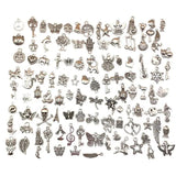 Mixed Tibetan Silver Metal Charms Pendants DIY for Necklace Bracelet 100 PCS