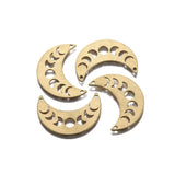 10pcs Raw Brass Hollow Moon Charms Dangle Pendant DIY Boho Earring