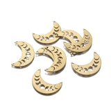 10pcs Raw Brass Hollow Moon Charms Dangle Pendant DIY Boho Earring