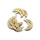 10pcs Raw Brass Hollow Moon Charms Dangle Pendant DIY Boho Earring
