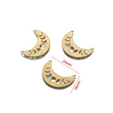10pcs Raw Brass Hollow Moon Charms Dangle Pendant DIY Boho Earring