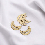 10pcs Raw Brass Hollow Moon Charms Dangle Pendant DIY Boho Earring