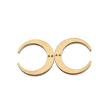 10pcs Raw Brass Moon Crescent Pendant Double Horn Charm For Jewelry Making