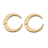 10pcs Raw Brass Moon Crescent Pendant Double Horn Charm For Jewelry Making