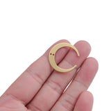 10pcs Raw Brass Moon Crescent Pendant Double Horn Charm For Jewelry Making