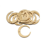10pcs Raw Brass Moon Crescent Pendant Double Horn Charm For Jewelry Making