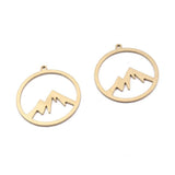 12pcs Raw Brass Mountain Charm Pendant for DIY Earrings