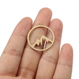 12pcs Raw Brass Mountain Charm Pendant for DIY Earrings
