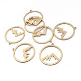 12pcs Raw Brass Mountain Charm Pendant for DIY Earrings