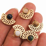 5pcs Boho Charms Natural Stone Earring Moon DIY Necklace Jewelry