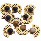 5pcs Boho Charms Natural Stone Earring Moon DIY Necklace Jewelry
