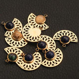 5pcs Boho Charms Natural Stone Earring Moon DIY Necklace Jewelry