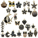 31PCS Enamel Charms Alloy Mixed Flowers Animal Plant Necklace Pendant