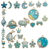 31PCS Enamel Charms Alloy Mixed Flowers Animal Plant Necklace Pendant