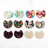 Tortoise Shell Acrylic Earring Charms, Boho Pendant Parts