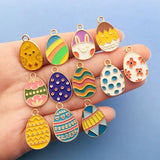 24pcs Colorful Easter Eggs Charms Pendants DIY Earrings Bracelet Jewelry Making