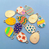 24pcs Colorful Easter Eggs Charms Pendants DIY Earrings Bracelet Jewelry Making