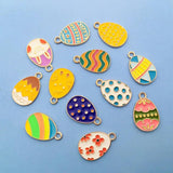 24pcs Colorful Easter Eggs Charms Pendants DIY Earrings Bracelet Jewelry Making