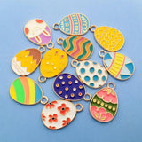 24pcs Colorful Easter Eggs Charms Pendants DIY Earrings Bracelet Jewelry Making