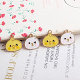 20Pcs Pouting Chick Head Enamel Charms for DIY Jewelry Making