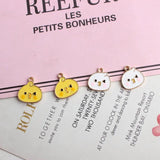 20Pcs Pouting Chick Head Enamel Charms for DIY Jewelry Making