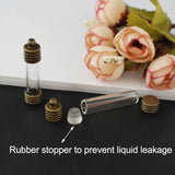 10PCS 6/8MM Rice Tubes Pendants Metal Cap DIY Vials Wishing Glass Bottle Locket