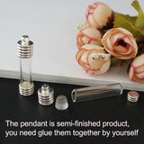 10PCS 6/8MM Rice Tubes Pendants Metal Cap DIY Vials Wishing Glass Bottle Locket