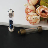 10PCS 6/8MM Rice Tubes Pendants Metal Cap DIY Vials Wishing Glass Bottle Locket