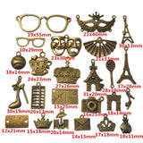 24pcs Antique Bronze Passport Charms for Jewelry