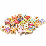 26pcs Multicolor A-Z Letter Charms Enamel Charms Alphabet Beads For Diy Bracelet
