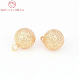 6PCS 10MM 24K Brass Frosted Pendants Tail Bead DIY Jewelry Findings