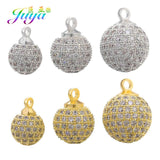 8-12mm CZ Metal Ball Beads Charms for DIY Jewelry Making