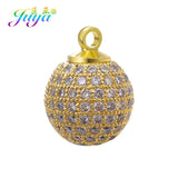 8-12mm CZ Metal Ball Beads Charms for DIY Jewelry Making