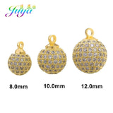 8-12mm CZ Metal Ball Beads Charms for DIY Jewelry Making