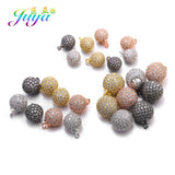 8-12mm CZ Metal Ball Beads Charms for DIY Jewelry Making