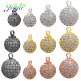 8-12mm CZ Metal Ball Beads Charms for DIY Jewelry Making