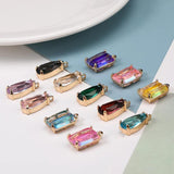 10PCS Metal Geometric Water Drop Crystal Charm Earring Jewelry Making