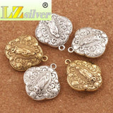 4pcs Our Lady of Guadalupe Metal Charm Beads Pendants Tibetan Silver