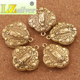 4pcs Our Lady of Guadalupe Metal Charm Beads Pendants Tibetan Silver